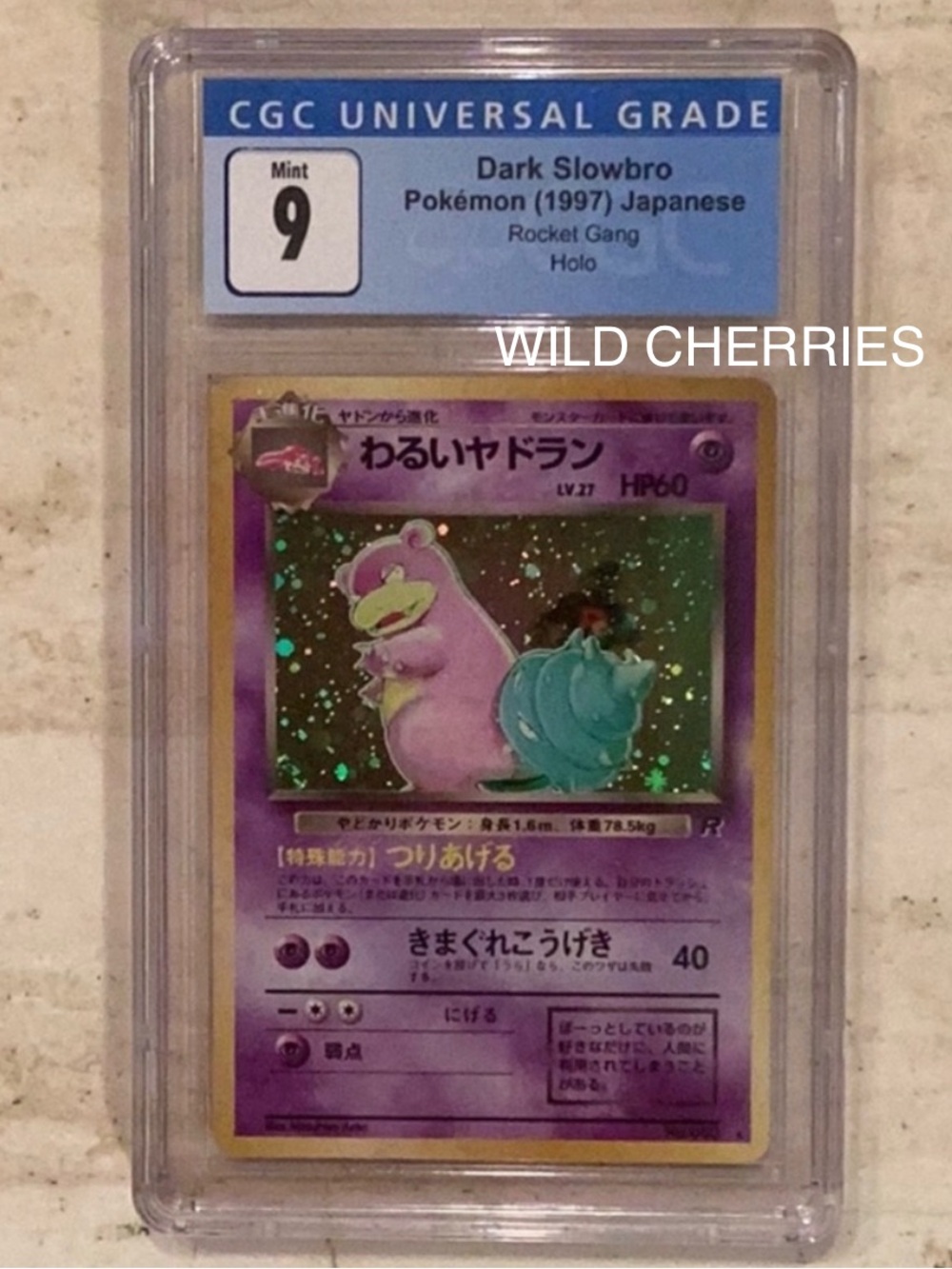Pokemon Dark Slowbro 1997 Japanese Rocket Gang 080 Holo Rare CGC 9 #080 TCG